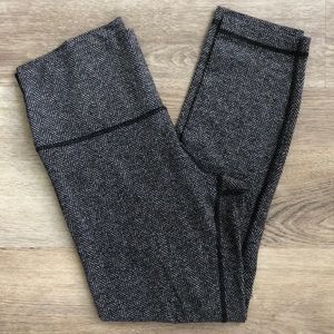 Lululemon wunder under high rise crop in giant herringbone